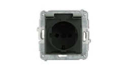 MINI Mechanizm gniazda bryzgoszczelnego z uziemieniem SCHUKO 2P+Z (klapka dymna przesłony torów prądowych) szałwiowy 61MGPB-1sdp