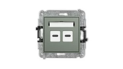 MINI Mechanizm gniazda podwójnego 2xUSB C-C szałwiowy 61MGUSB-8