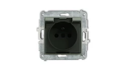 MINI Mechanizm gniazda bryzgoszczelnego z uziemieniem 2P+Z (klapka dymna, przesłony torów prądowych) szałwiowy 61MGPB-1zdp