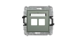 MINI Mechanizm gniazda multimedialnego podwójnego bez modułu (standard Keystone) szałwiowy 61MGM-2P