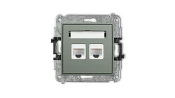MINI Mechanizm gniazda komputerowego podwójnego 2xRJ45, kat. 5e, 8-stykowy szałwiowy 61MGK-2