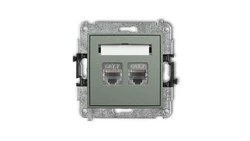 MINI Mechanizm gniazda komputerowego podwójnego 2xRJ45, kat. 7, ekranowany, 8-stykowy szałwiowy 61MGK-10