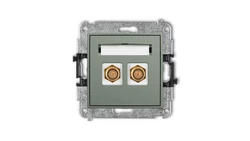 MINI Mechanizm gniazda antenowego podwójnego typu F (SAT) pozłacany szałwiowy 61MGF-2.1