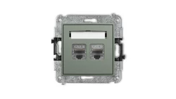 MINI Mechanizm gniazda komputerowego podwójnego 2xRJ45, kat. 8, ekranowany, 8-stykowy szałwiowy 61MGK-12