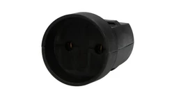 Gniazdo przenośne bez uziemienia 2P 250V IP20 czarne 34027