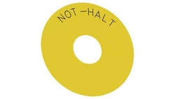 Etykieta żółta samoprzylepna 75mm do otworów 22mm inskrypcja /NOT-HALT/ SIRIUS ACT 3SU1900-0BC31-0AT0