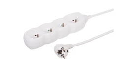 Przedłużacz 4-gniazdowy, 3m biały, 3x1,0mm OWY 34430