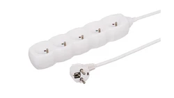 Przedłużacz 5-gniazdowy, 3m biały, 3x1,0mm OWY 34530