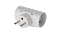 Rozgałęźnik wtyczkowy 2x2P+Z +1xEuro biały P0023N