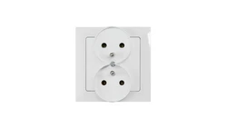 Gniazdo podtynkowe podwójne 2x2p+Z do ramki, Pola białe, 33028