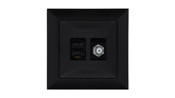 Gniazdo podtynkowe typu F + gn. RJ-45 Pola czarny, 33205