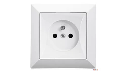 Gniazdo podtynkowe pojedyncze z uziemieniem 2P+Z Pola białe, 33029