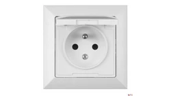 Gniazdo podtynkowe z/u IP44 p/t Pola białe, 33030