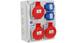 Rozdzielnica 3x5x16A 2x2x16A INA=16A IP54 SB-008005-S0020-54