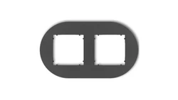 MINI Ramka uniwersalna podwójna okrągła z tworzywa grafitowy 11MRTO-2