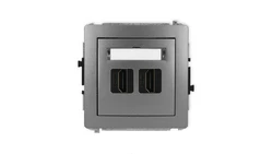 DECO Mechanizm gniazda podwójnego HDMI 2.1, 8K grafitowy 11DHDMI-6