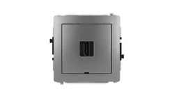 DECO Mechanizm gniazda pojedynczego HDMI 2.1, 8K, bez pola opisowego grafitowy 11DHDMIBO-5