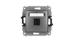 MINI Mechanizm gniazda pojedynczego HDMI 2.1, 8K grafitowy 11MHDMI-5