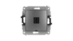 ICON Mechanizm gniazda pojedynczego HDMI 2.1, 8K, bez pola opisowego grafitowy 11IHDMIBO-5