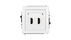 DECO Mechanizm gniazda podwójnego HDMI 2.1, 8K biały mat 25DHDMI-6