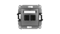 ICON Mechanizm gniazda podwójnego HDMI 2.1, 8K grafitowy 11IHDMI-6