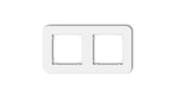 MINI Ramka uniwersalna podwójna zaokrąglona z tworzywa biały mat 25MRTZ-2