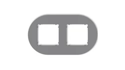 MINI Ramka uniwersalna podwójna okrągła z tworzywa szary mat 27MRTO-2