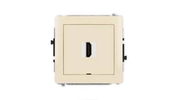 DECO Mechanizm gniazda pojedynczego HDMI 2.1, 8K, bez pola opisowego beżowy 1DHDMIBO-5