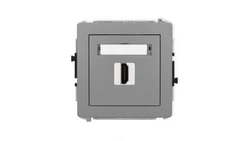 DECO Mechanizm gniazda pojedynczego HDMI 2.1, 8K szary mat 27DHDMI-5