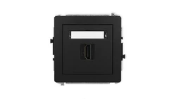 DECO Mechanizm gniazda pojedynczego HDMI 2.1, 8K czarny mat 12DHDMI-5