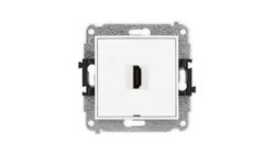 ICON Mechanizm gniazda pojedynczego HDMI 2.1, 8K, bez pola opisowego biały mat 25IHDMIBO-5