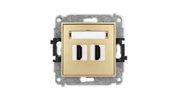 ICON Mechanizm gniazda podwójnego HDMI 2.1, 8K złoty 29IHDMI-6