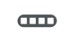 MINI Ramka uniwersalna poczwórna okrągła z tworzywa grafitowy mat 28MRTO-4