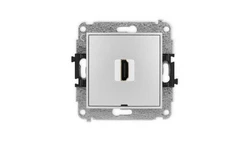 ICON Mechanizm gniazda pojedynczego HDMI 2.1, 8K, bez pola opisowego srebrny metalik 7IHDMIBO-5