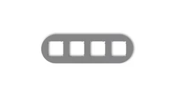 MINI Ramka uniwersalna poczwórna okrągła z tworzywa szary mat 27MRTO-4