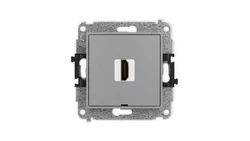 ICON Mechanizm gniazda pojedynczego HDMI 2.1, 8K, bez pola opisowego szary mat 27IHDMIBO-5