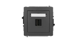 DECO Mechanizm gniazda pojedynczego HDMI 2.1, 8K grafitowy mat 28DHDMI-5