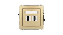 DECO Mechanizm gniazda podwójnego HDMI 2.1, 8K złoty 29DHDMI-6