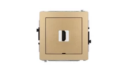 DECO Mechanizm gniazda pojedynczego HDMI 2.1, 8K, bez pola opisowego złoty metalik 8DHDMIBO-5