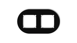 MINI Ramka uniwersalna podwójna okrągła z tworzywa czarny mat 12MRTO-2