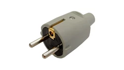 Wtyczka PCW przenośna 2P+Z IP20 250V~ 16 A szara 12070