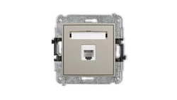 ICON Mechanizm gniazda telefonicznego pojedynczego 1xRJ11, 4-stykowy, beznarzędziowe taupe 60IGT-1