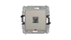 ICON Mechanizm gniazda komputerowego pojedynczego 1xRJ45, kat. 6, ekranowany, 8-stykowy, bez pola opisowego taupe 60IGKBO-5