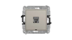 ICON Mechanizm gniazda komputerowego pojedynczego 1xRJ45, kat. 5e, ekranowany, 8-stykowy, bez pola opisowego taupe 60IGKBO-1e