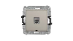 ICON Mechanizm gniazda komputerowego pojedynczego 1xRJ45, kat. 7, ekranowany, 8-stykowy, bez pola opisowego taupe 60IGKBO-9