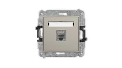 ICON Mechanizm gniazda komputerowego pojedynczego 1xRJ45, kat. 8, ekranowany, 8-stykowy taupe 60IGK-11