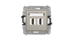 ICON Mechanizm gniazda podwójnego HDMI 2.0, 4K taupe 60IHDMI-4