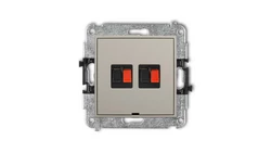 ICON Mechanizm gniazda głośnikowego podwójnego, bez pola opisowego taupe 60IGGBO-2