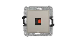 ICON Mechanizm gniazda głośnikowego pojedynczego, bez pola opisowego taupe 60IGGBO-1