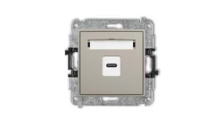 ICON Mechanizm gniazda pojedynczego 1xUSB C-C taupe 60IGUSB-7